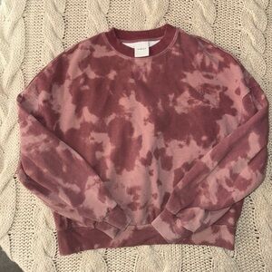 Varley Erwin sweat shirt in deep rose tie dye